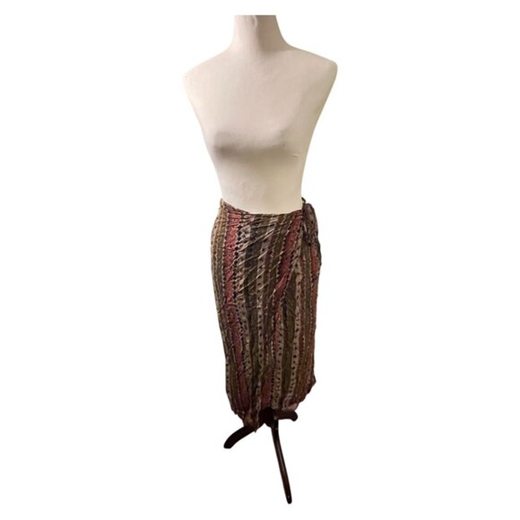 Printed brown wrap around skirt XL - Picture 1 of 4
